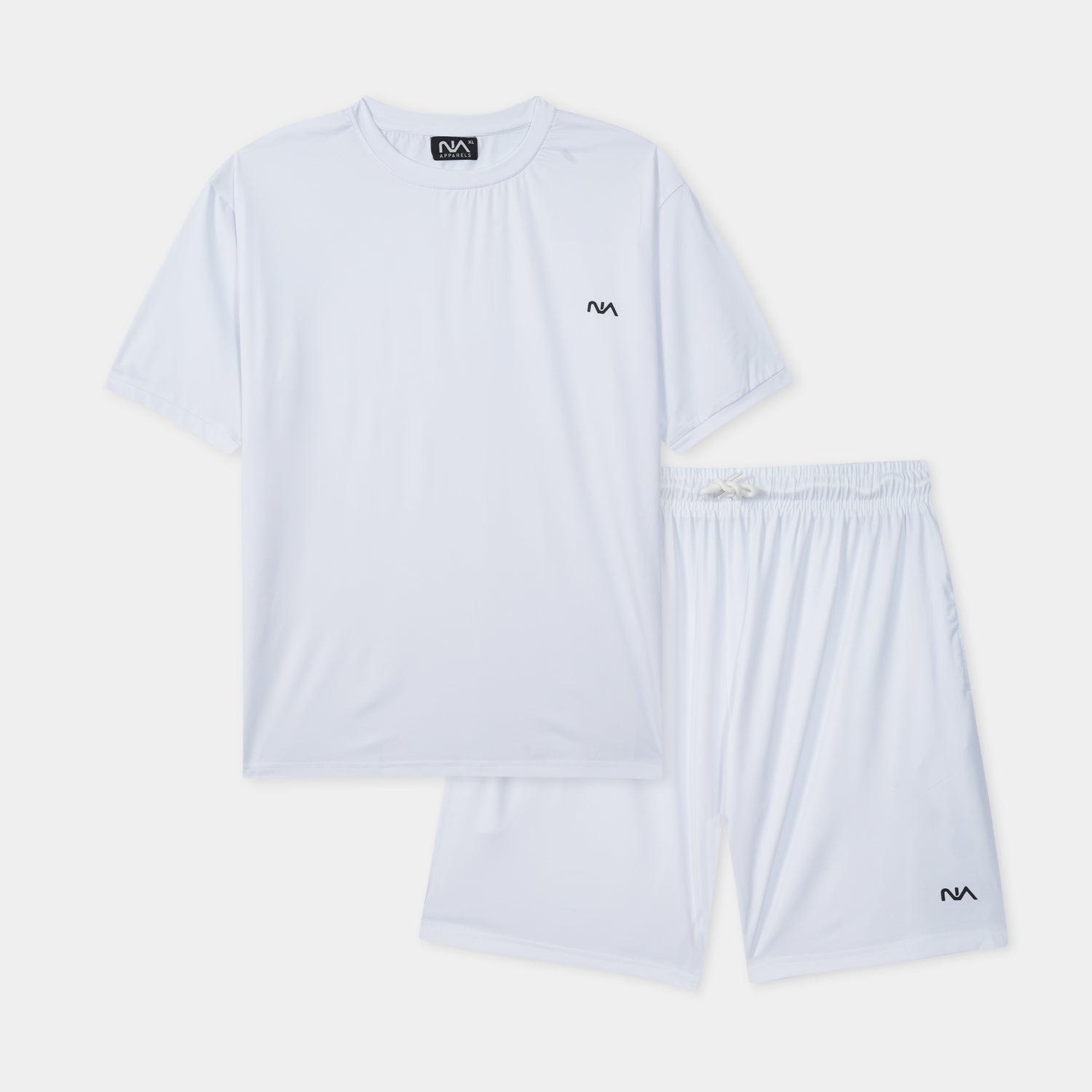 Men's Dry-Fit Tee & Short White Set