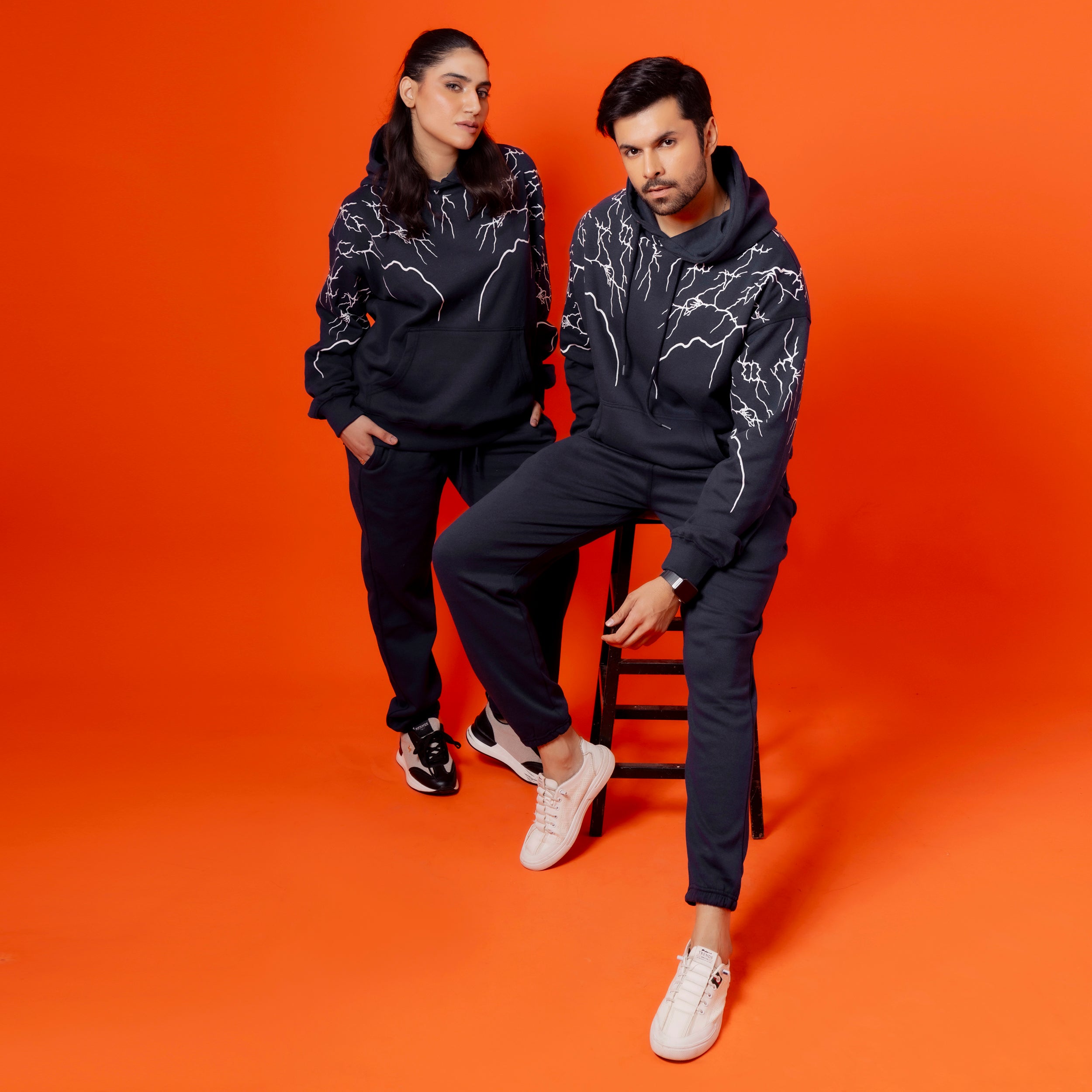 Black Women Graphic Fleece Tracksuit