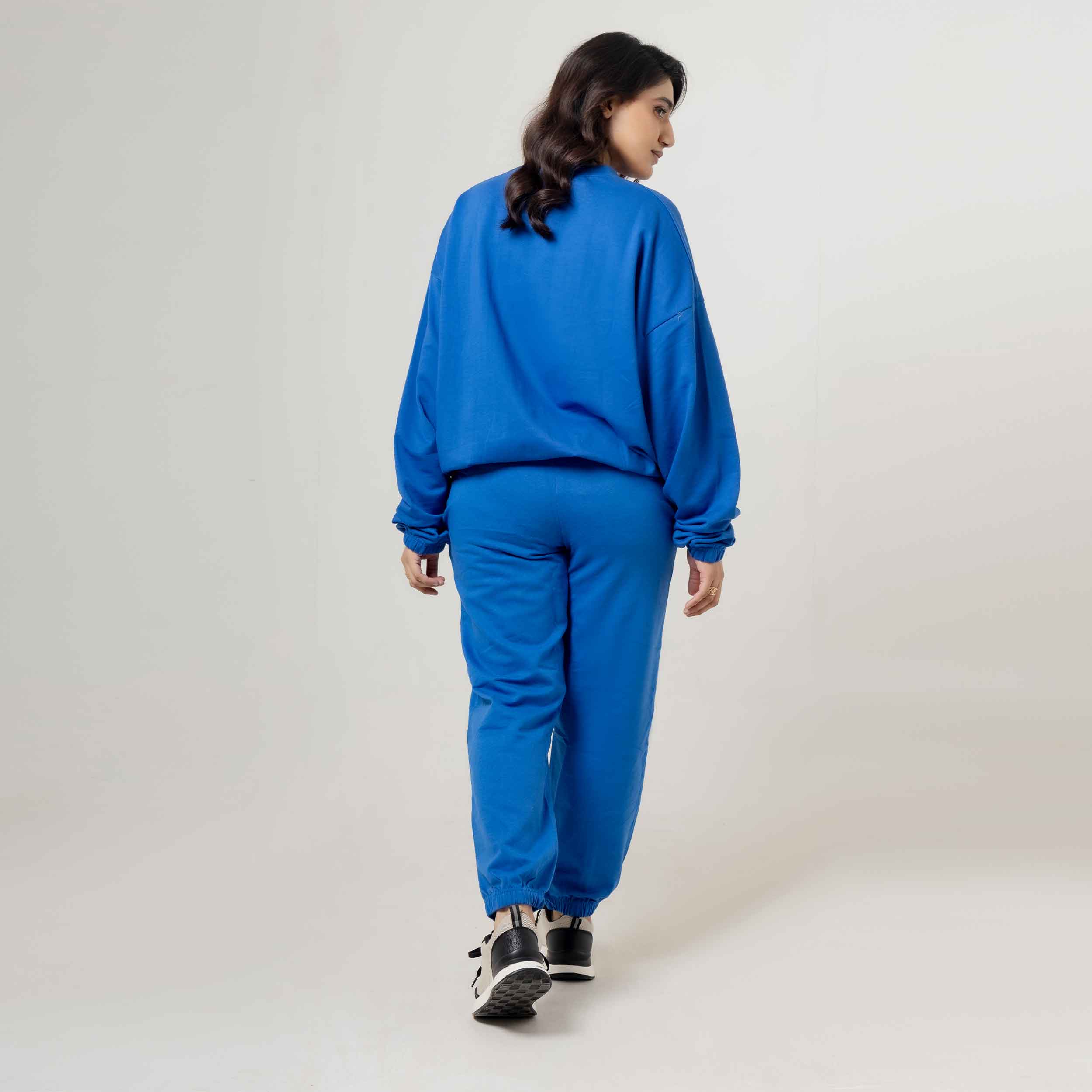 Vibrant Blue Casual Tracksuit Set