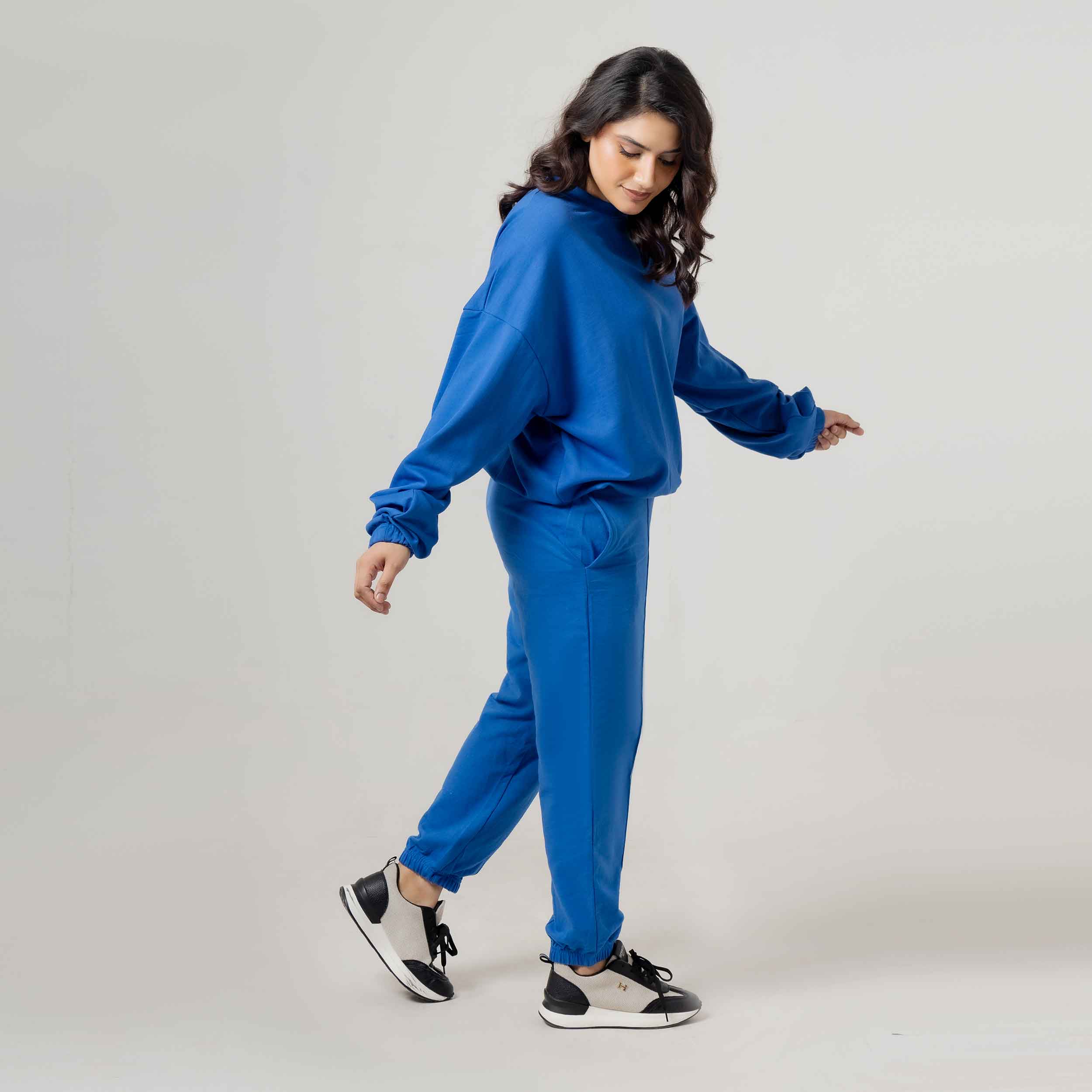 Vibrant Blue Casual Tracksuit Set