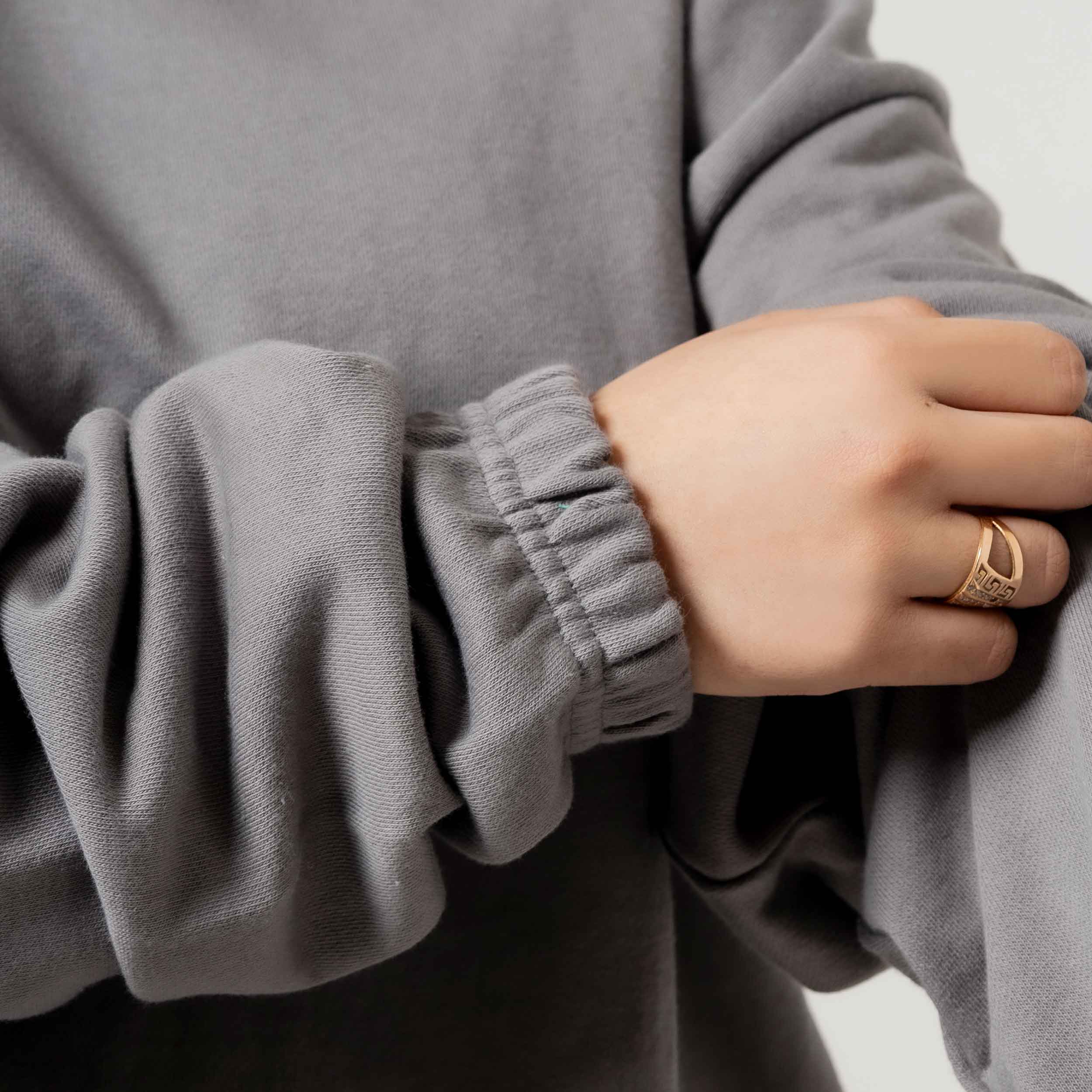 Comfort Fleece Solid Grey Sweatshirt