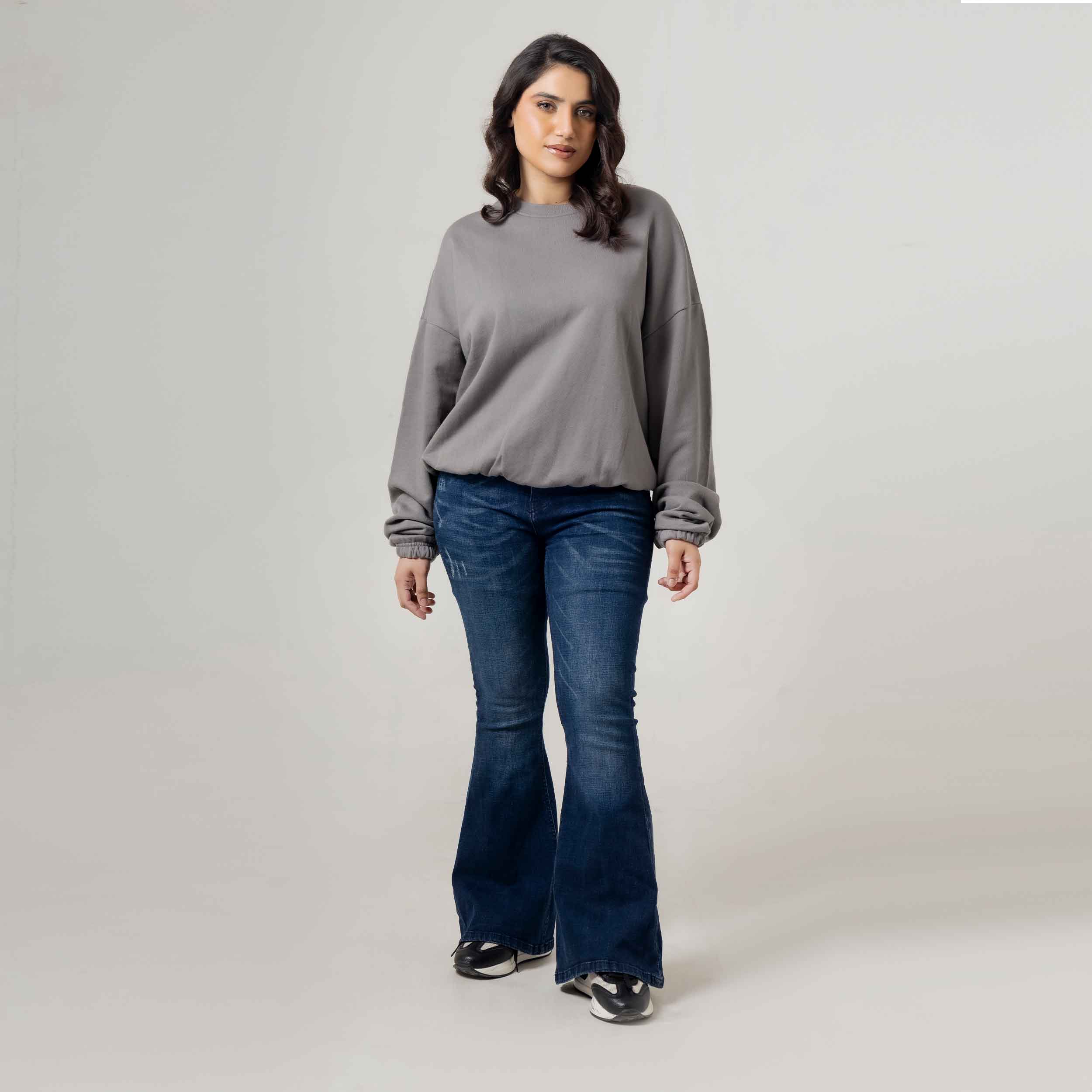 Comfort Fleece Solid Grey Sweatshirt