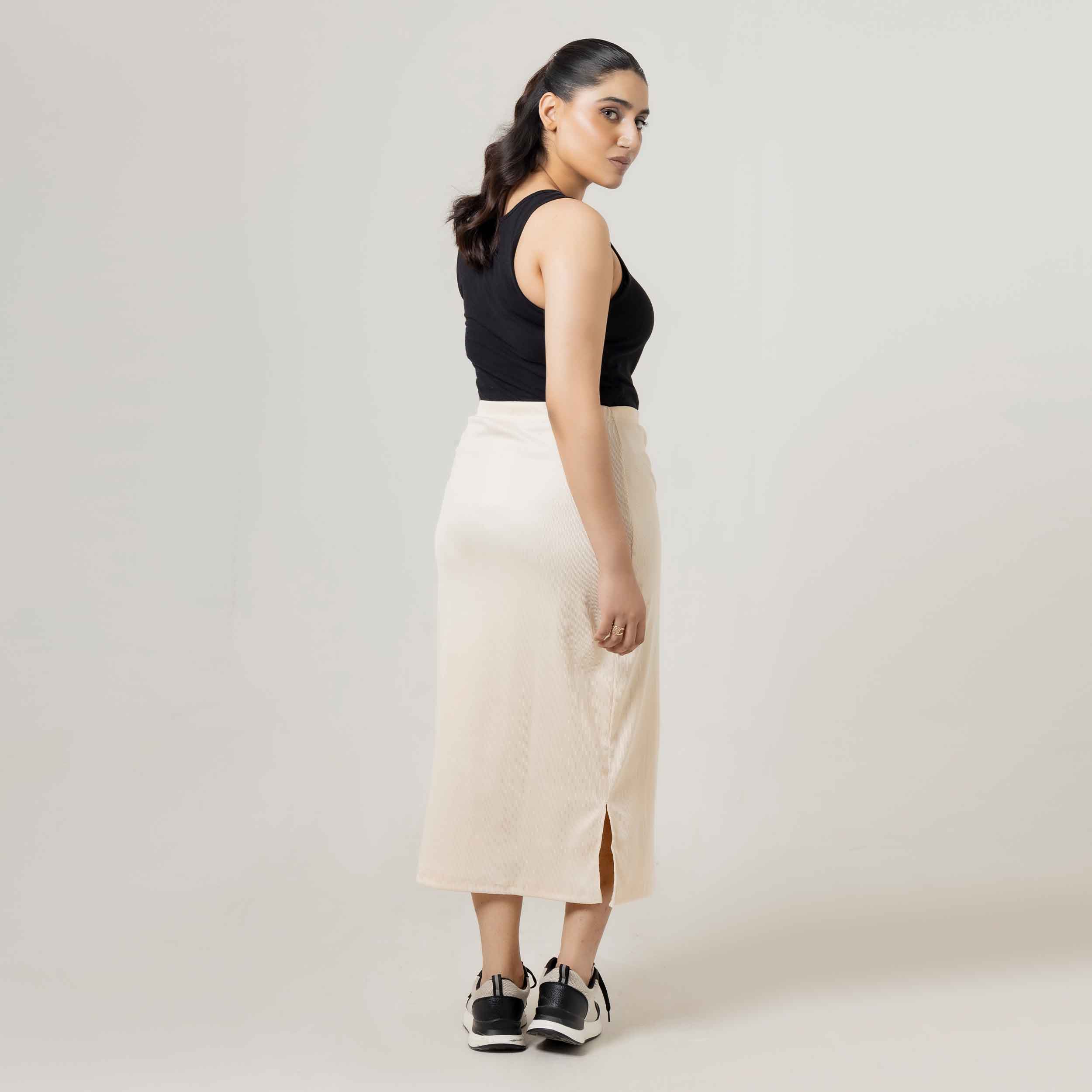 Comfort Knit Side Slit Pencil Skirt