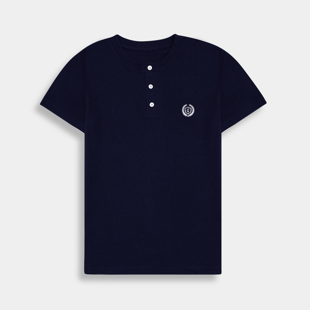 Men Henly Navy T Shirt
