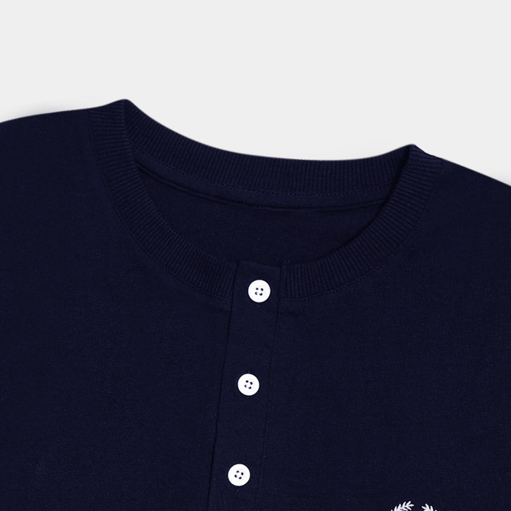Men Henly Navy T Shirt
