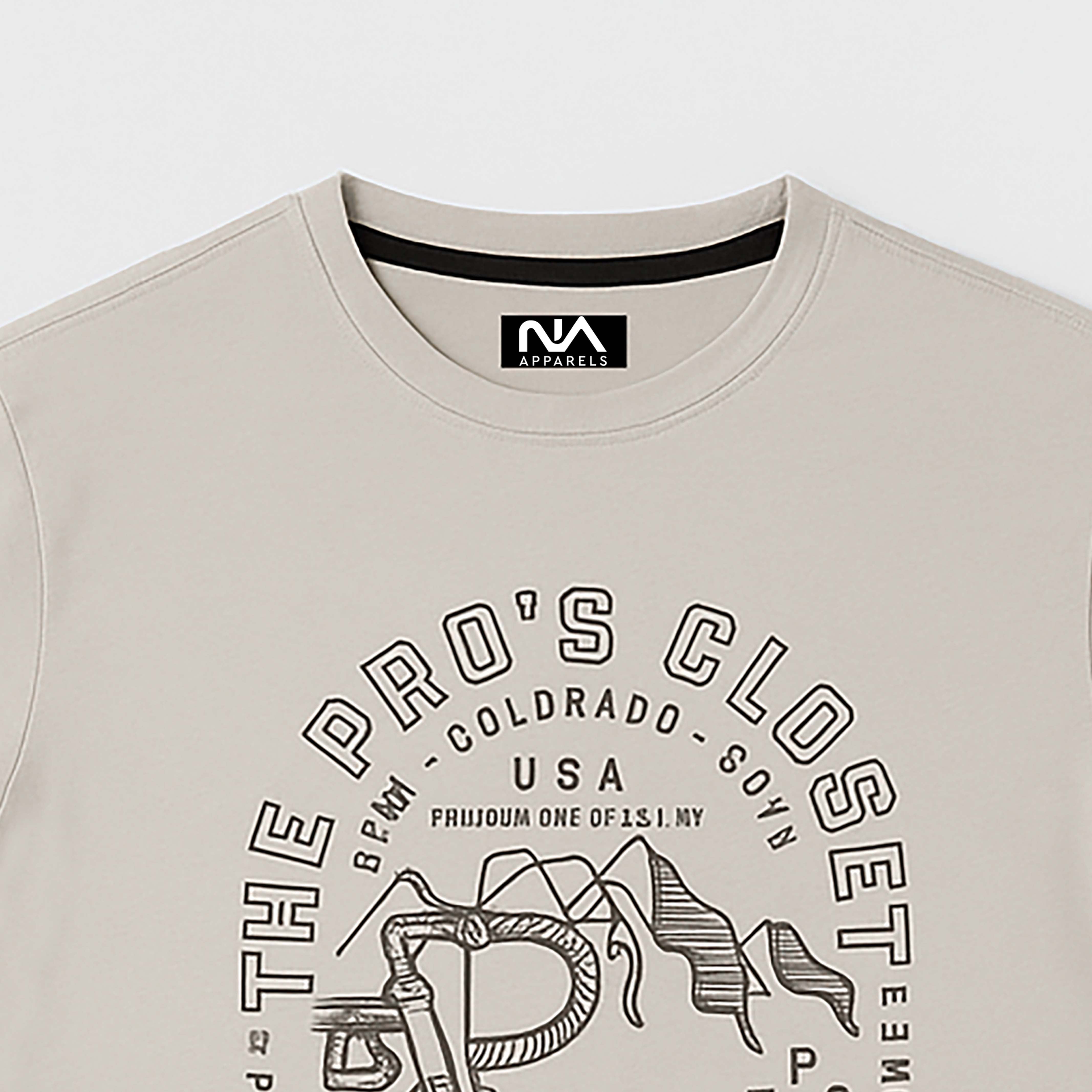 Beige Color Printed Tee