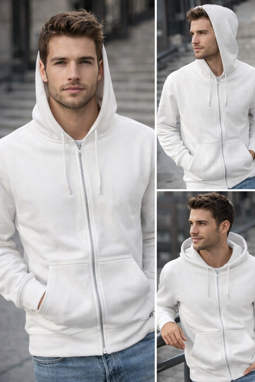 White Fleece Hoodie