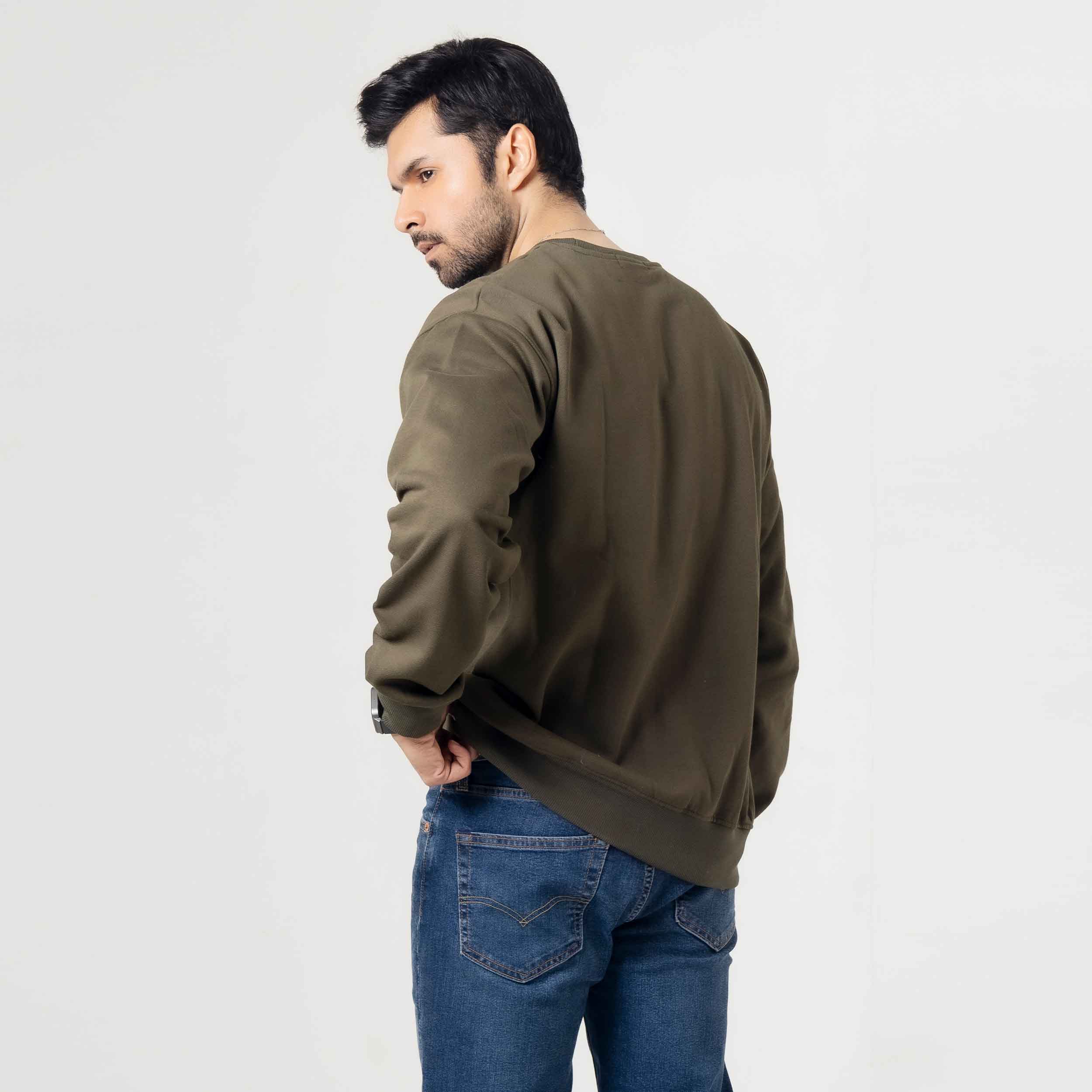 Military Green Streetwear Sweatshirt