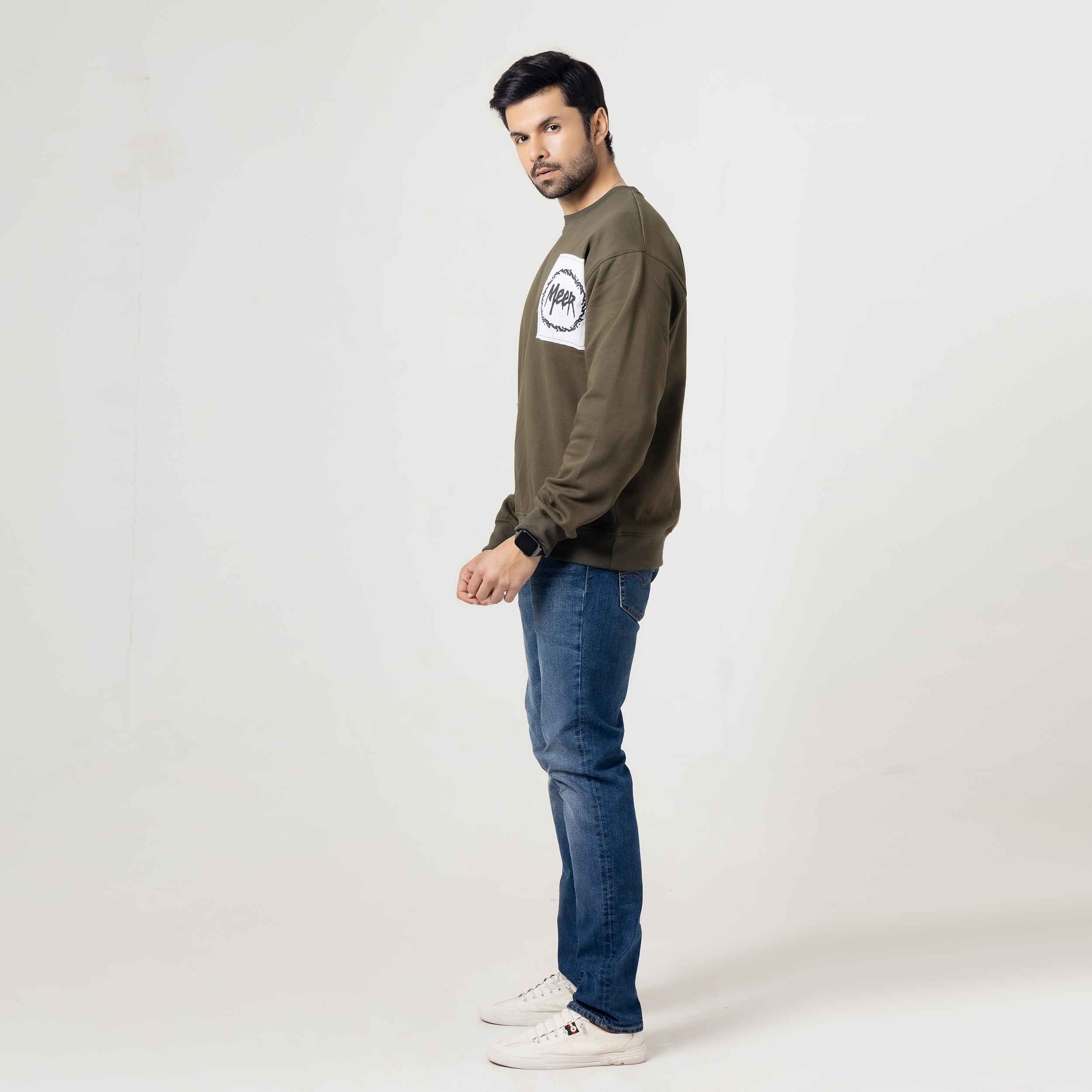 Military Green Streetwear Sweatshirt