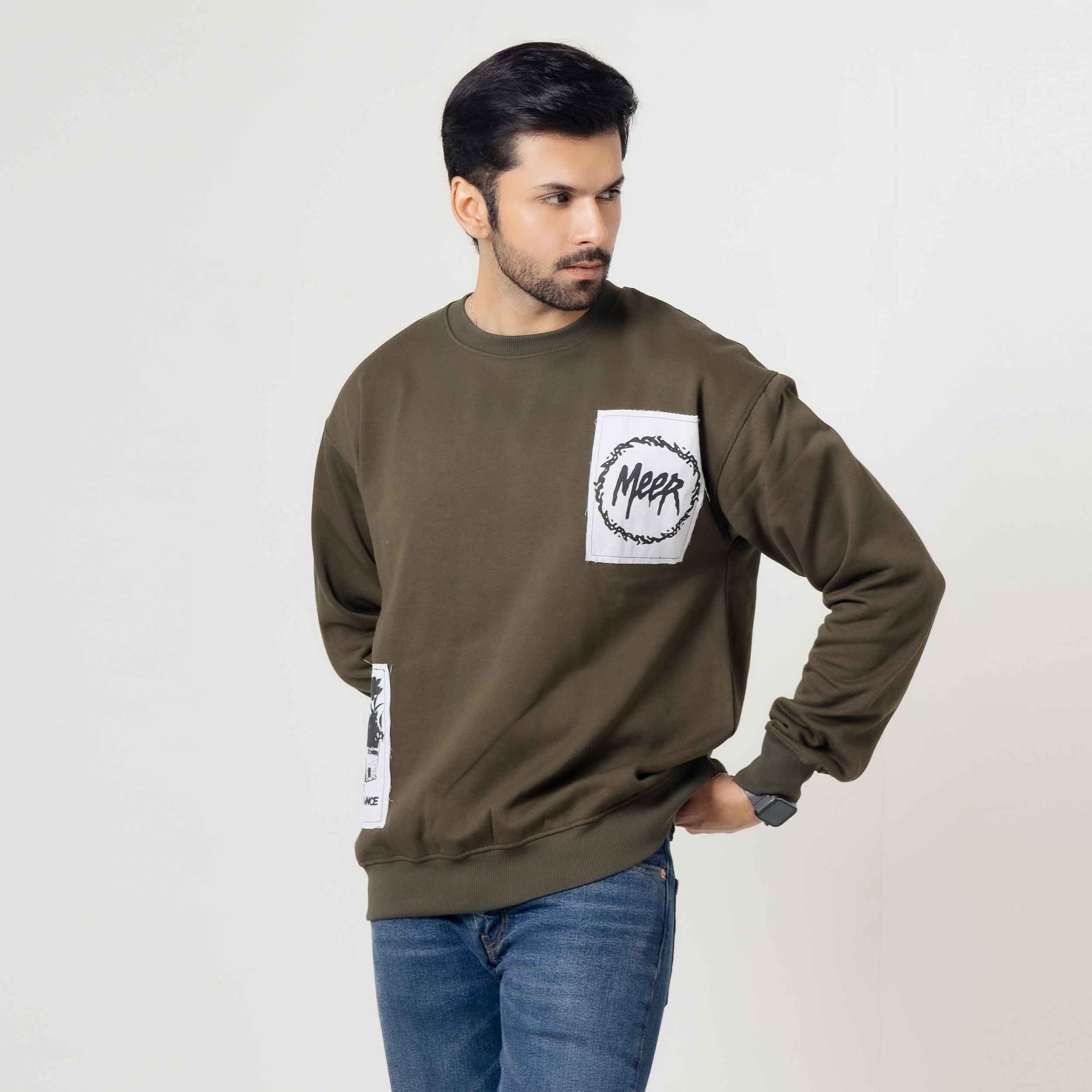 Military Green Streetwear Sweatshirt