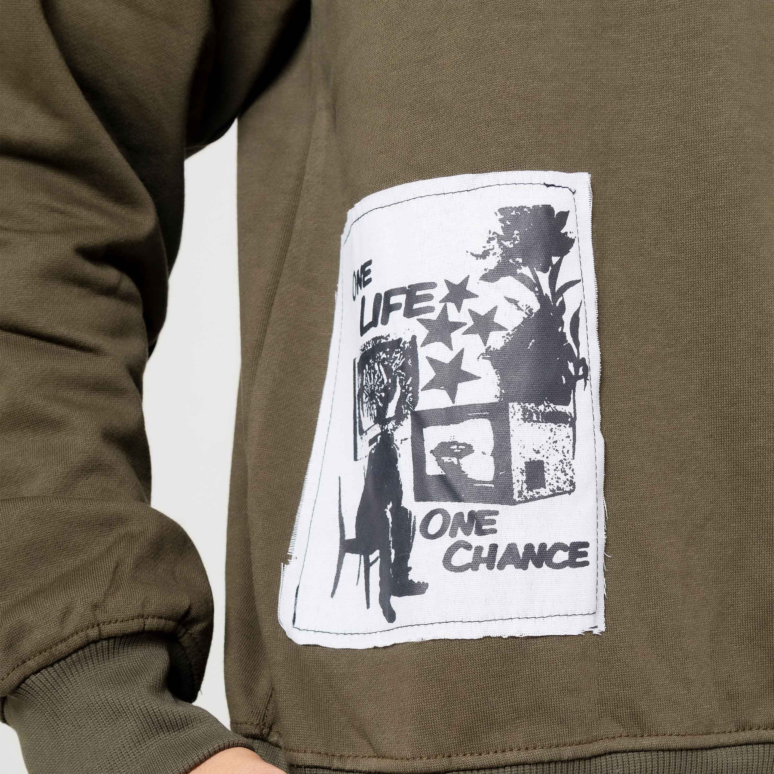 Military Green Streetwear Sweatshirt