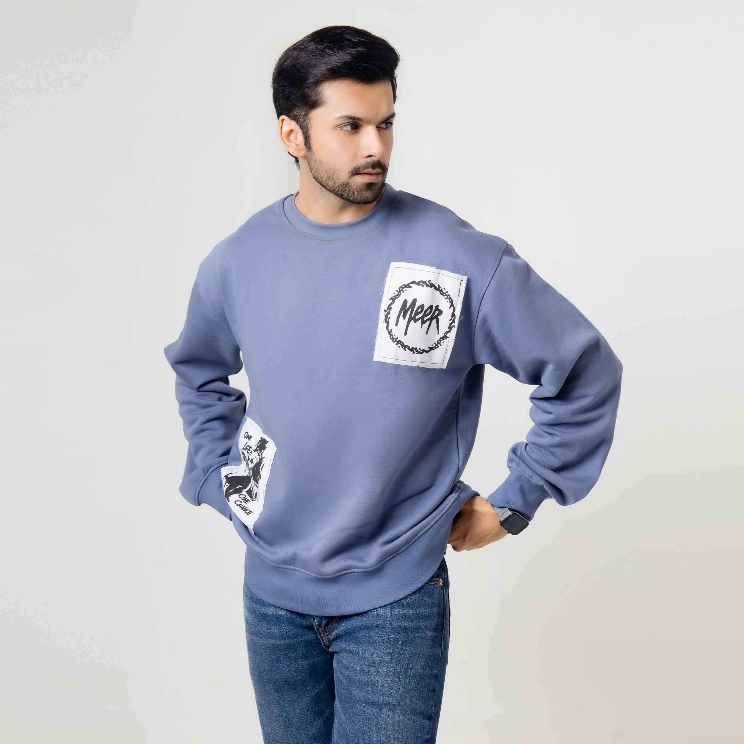 Casual Blue Sweatshirt