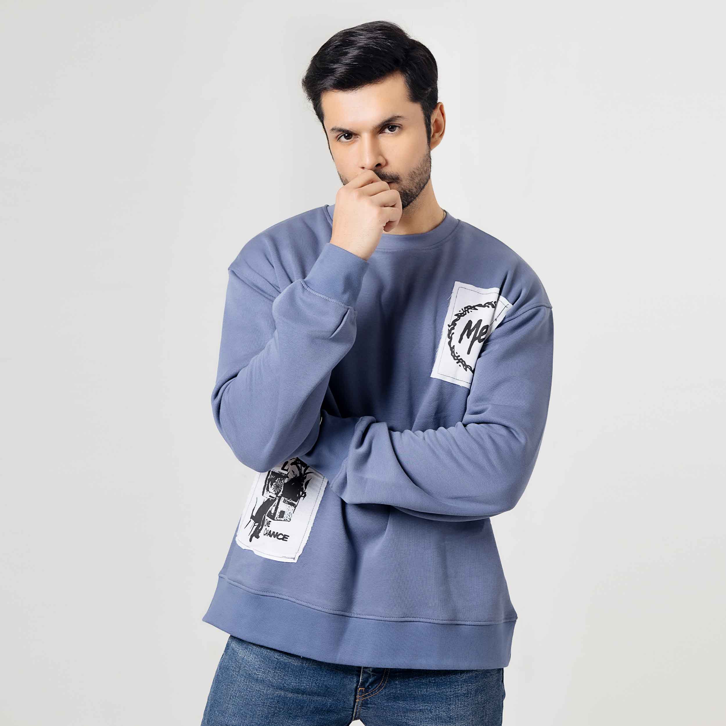 Casual Blue Sweatshirt