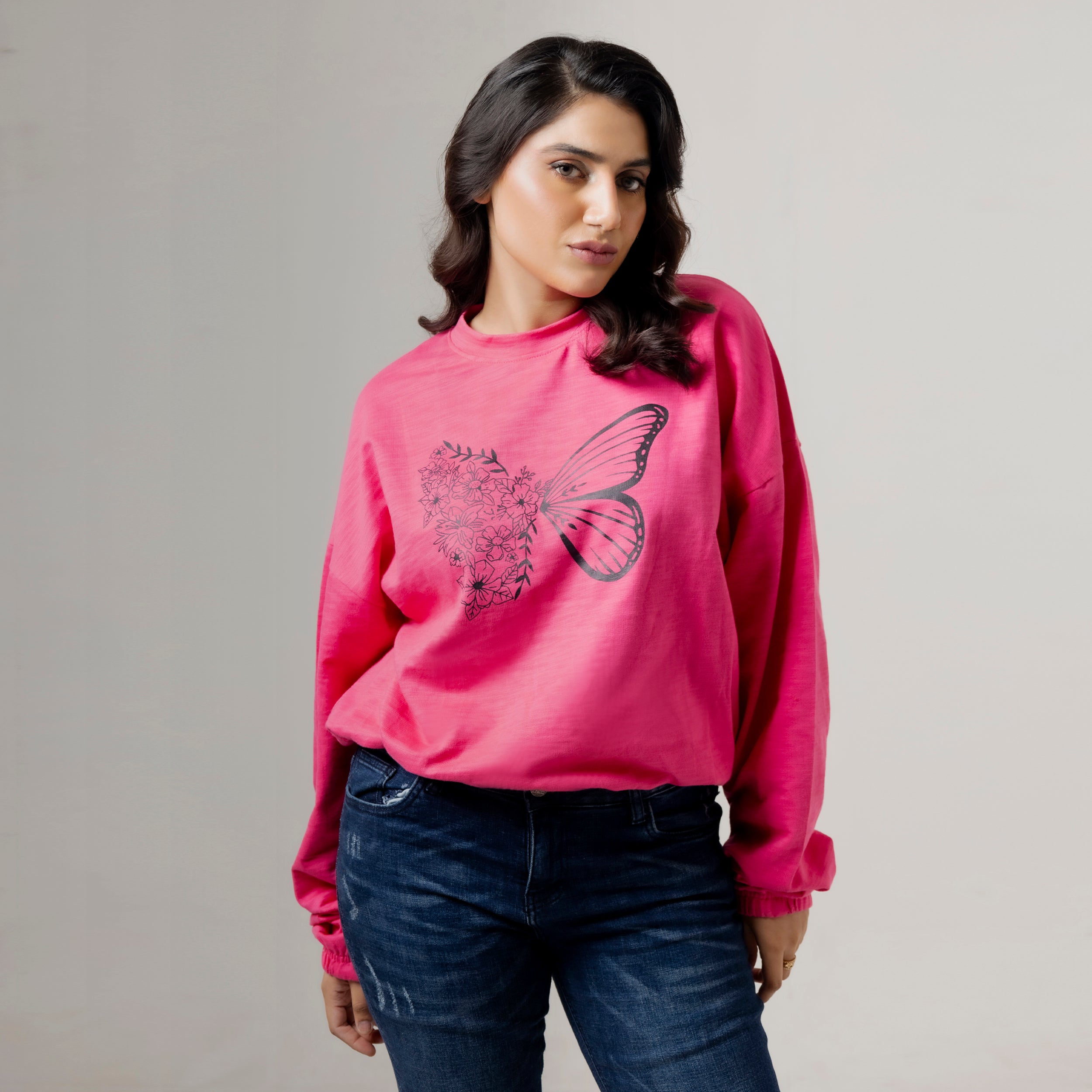 Pink Butterfly Sweatshirt