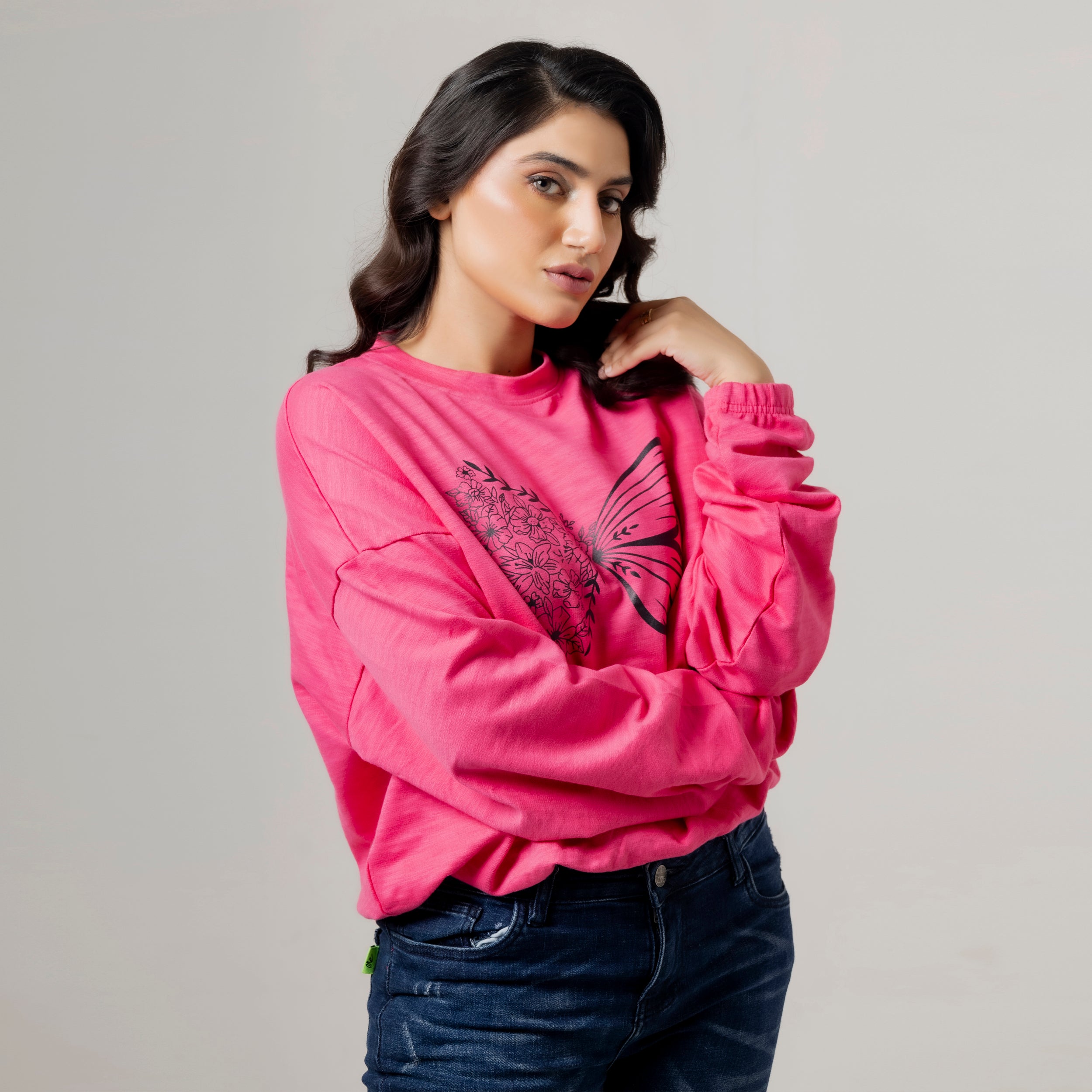 Pink Butterfly Sweatshirt