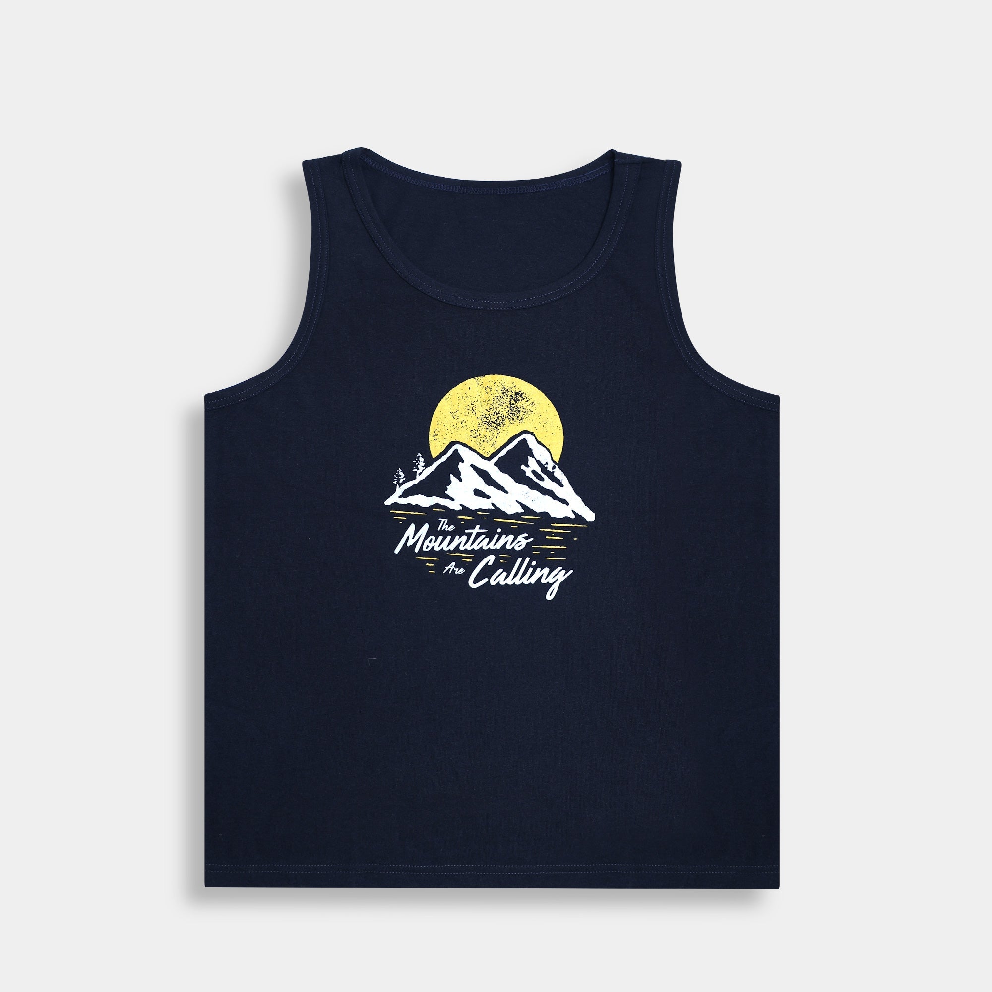 Mountains Pritn Navy Sleeveless