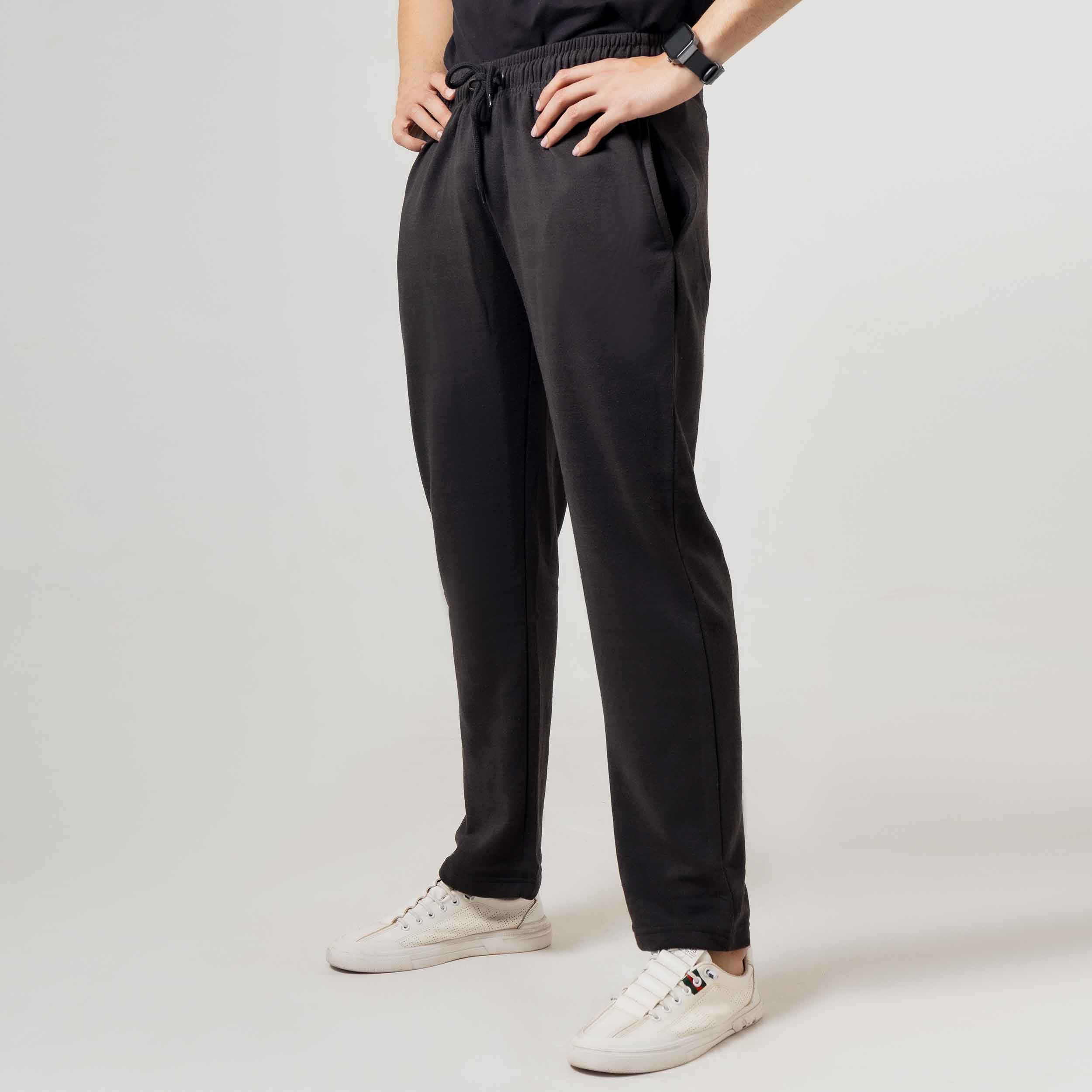 Men's Basic Black Lounge Wear Trousers