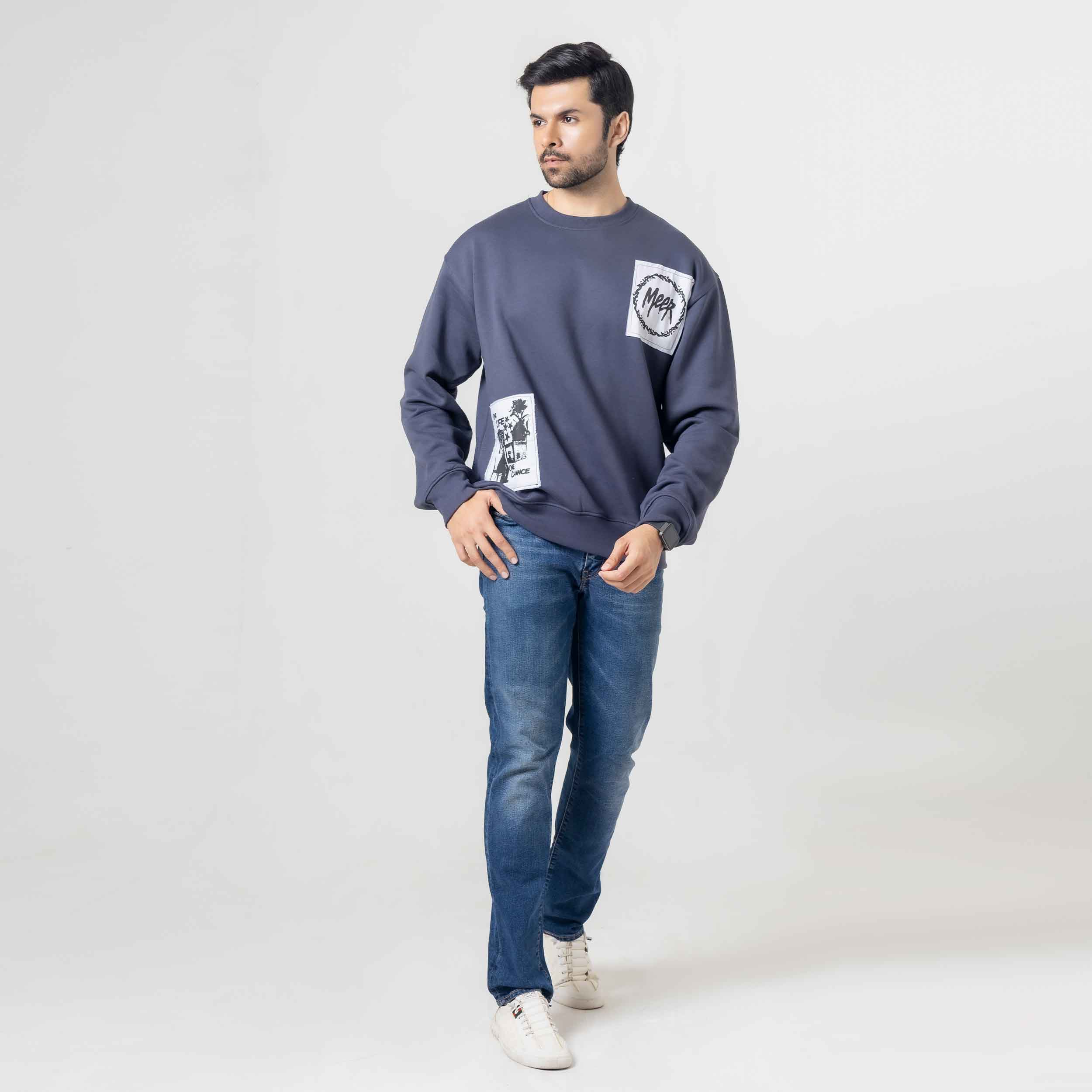 Navy Blue Streetwear Sweatshirt