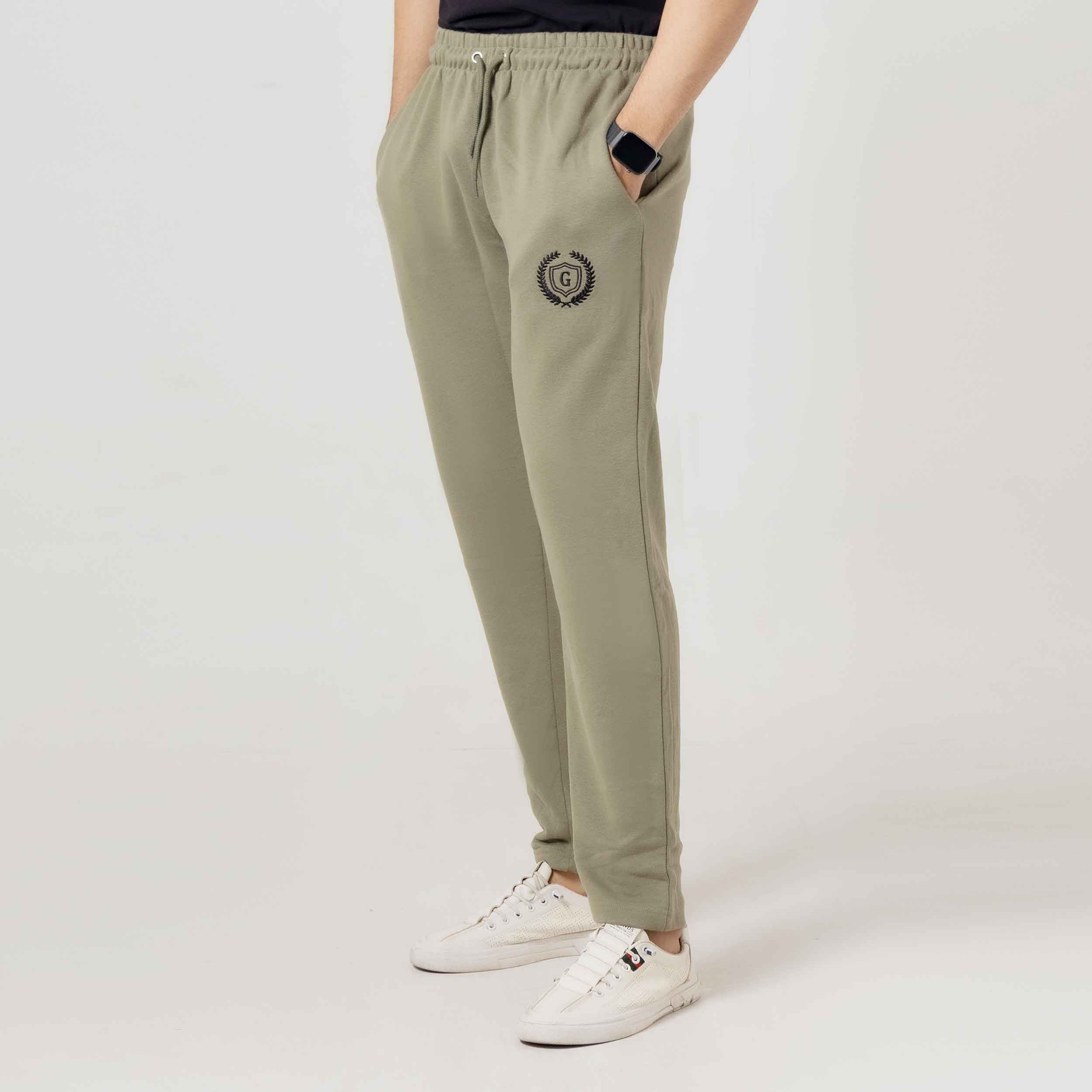 Men's Olive Green Lounge Wear Track Pants