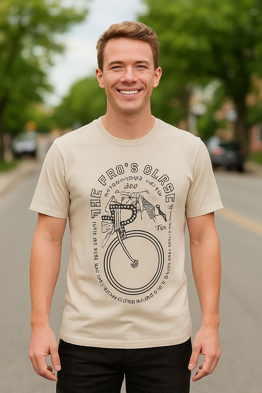 Beige Color Printed Tee