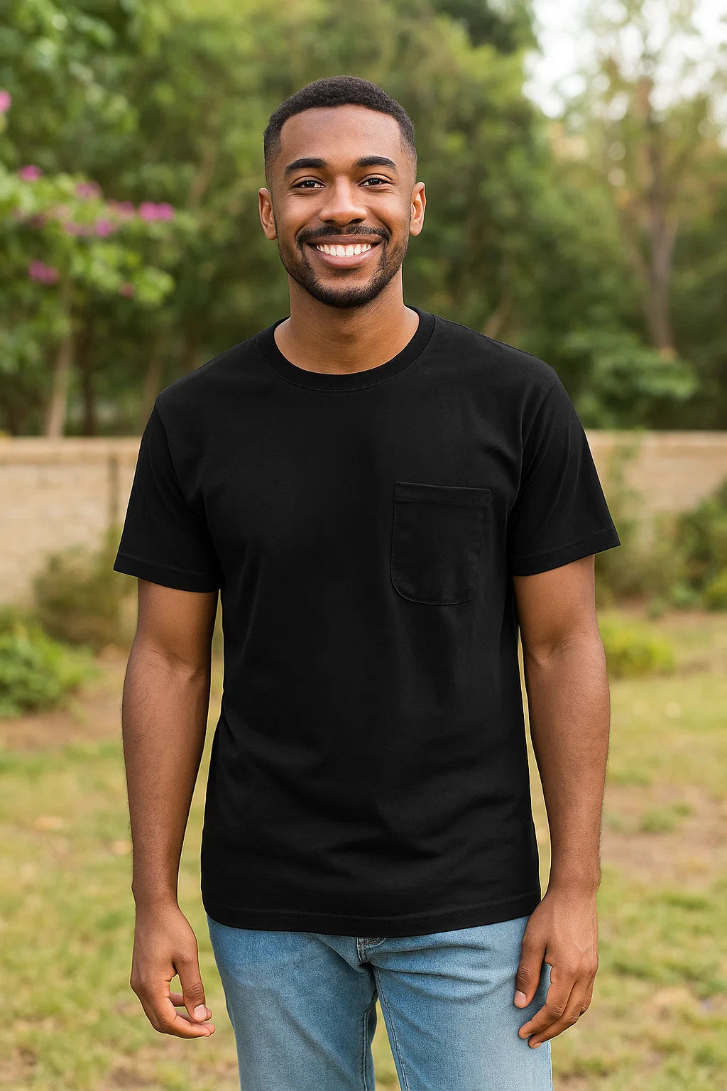 Black Pocket Tee