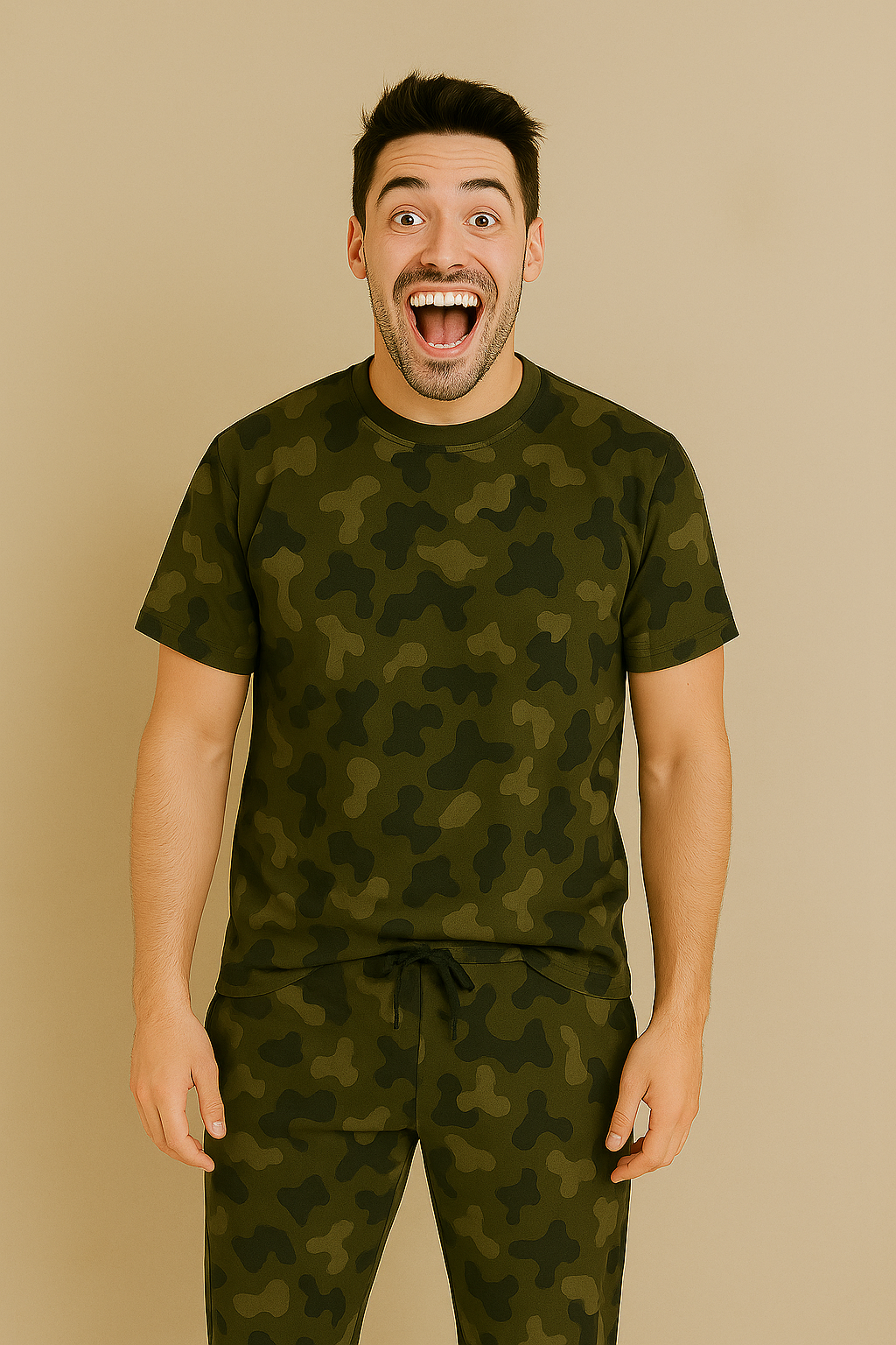 Pair of Camo Print Trousers and Tee